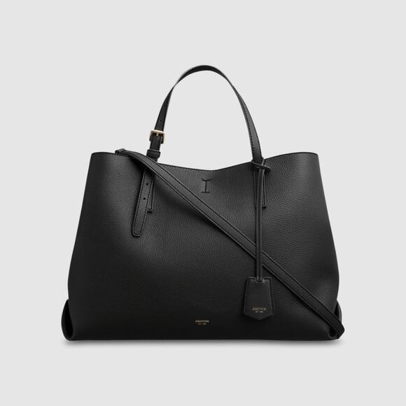 Oroton Margot Large Day Bag Black Pebble Leather Crossbody Purse - Picture 1 of 11